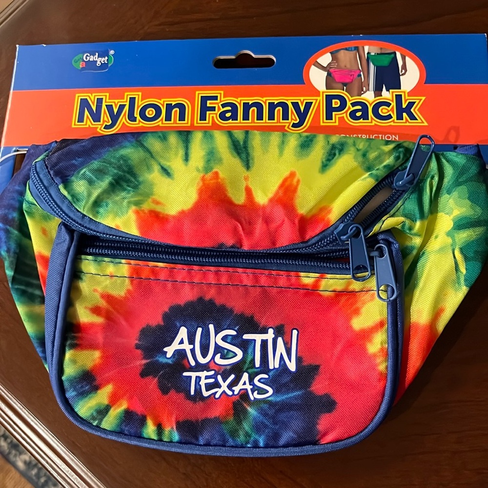 Brand New Nylon Tiedye Fanny Pack Featuring Austin Texas Unisex